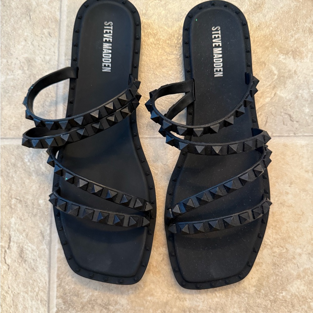 Steve Madden Black Studded Women's Sandals